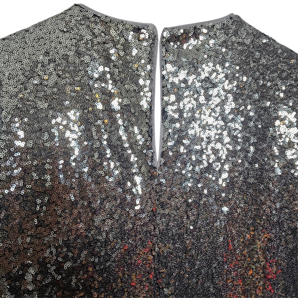 Kate Spade New York Sequin Fringe Shift Dress L Silver Metallic Ombre NWT Style - Picture 8 of 11